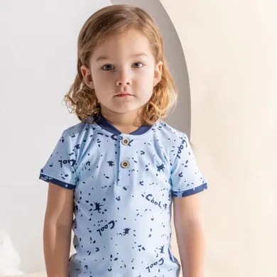 T-shirt chłopięcy, jasnoniebieski, Nicol