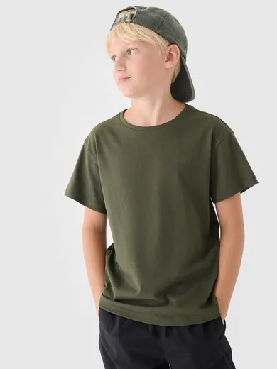 T-shirt chłopięcy, khaki, 4F