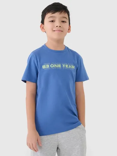 T-shirt chłopięcy, niebieski, 4F
