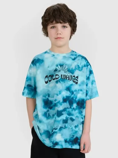T-shirt chłopięcy, niebieski, 4F