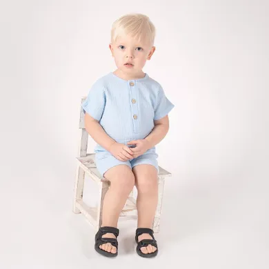 T-shirt chłopięcy, niebieski, Nicol