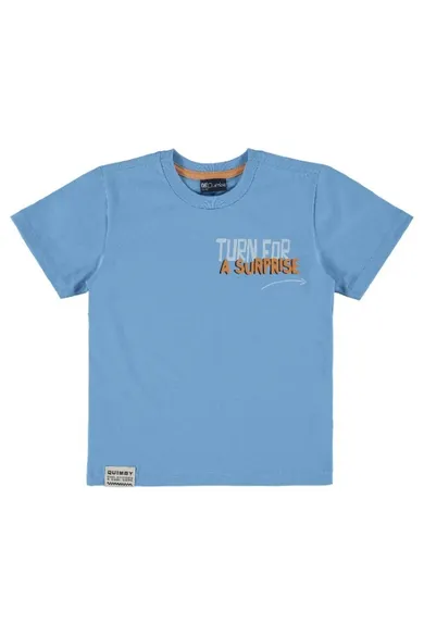 T-shirt chłopięcy, niebieski, Quimby