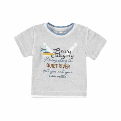 T-shirt chłopięcy, szary, Kanz