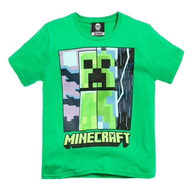 T-shirt chłopięcy, zielony, Minecraft