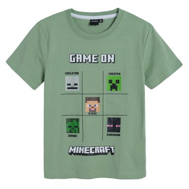 T-shirt chłopięcy, zielony, Minecraft