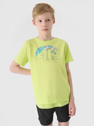 T-shirt chłopięcy, żółty, 4F