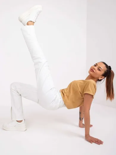 T-shirt damski, beżowy, Mayflies