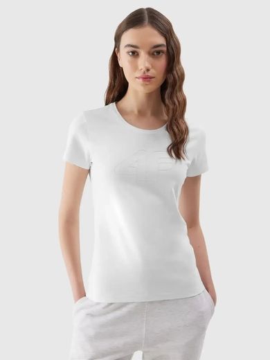 T-shirt damski, biały, 4F