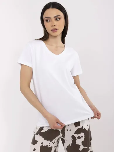 T-shirt damski, biały, Basic Feel Good