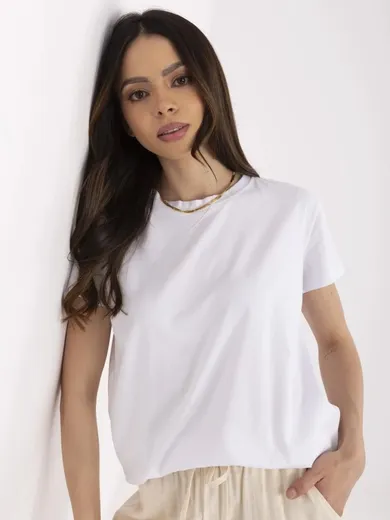 T-shirt damski, biały, Basic Feel Good