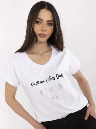 T-shirt damski, biały, Calimera