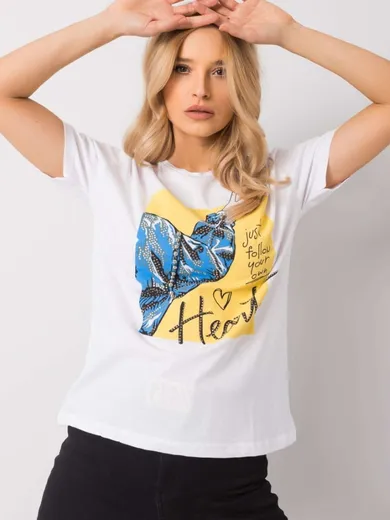 T-shirt damski, biały, H&B