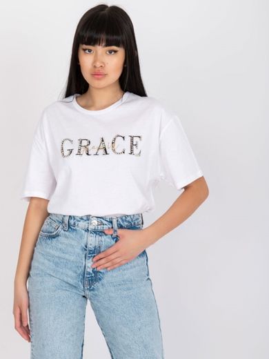 T-shirt damski, biały, H&B