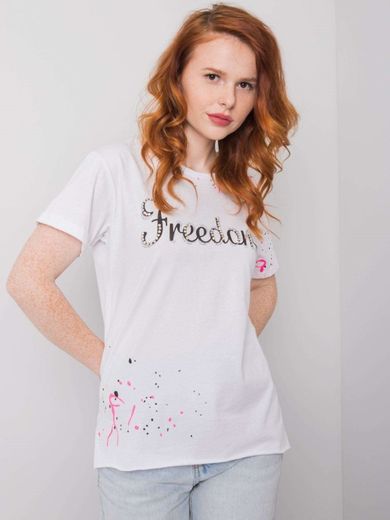T-shirt damski, biały, H&B