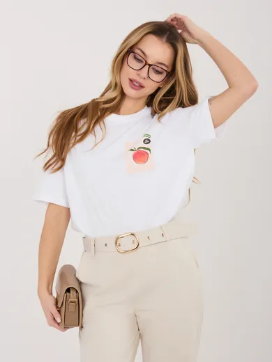 T-shirt damski, biały, Sublevel