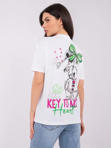 T-shirt damski, biały, Sublevel