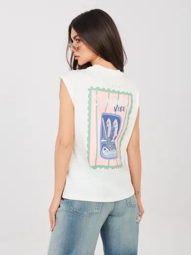 T-shirt damski, biały, Sublevel