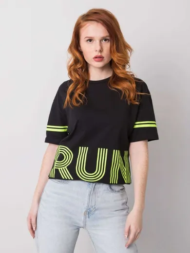 T-shirt damski, czarny, H&B