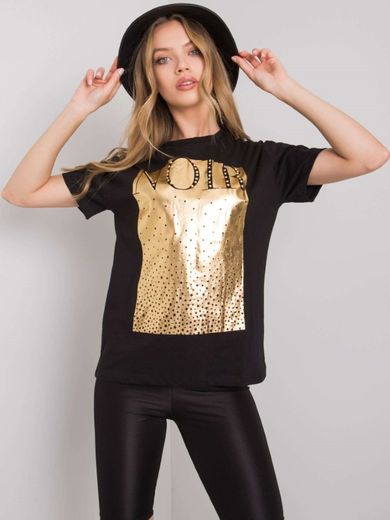 T-shirt damski, czarny, H&B