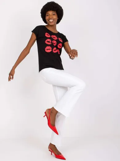 T-shirt damski, czarny, Mayflies