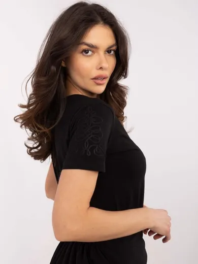 T-shirt damski, czarny, Relevance
