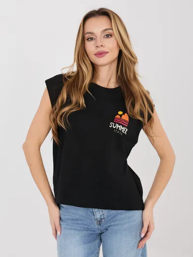 T-shirt damski, czarny, Sublevel