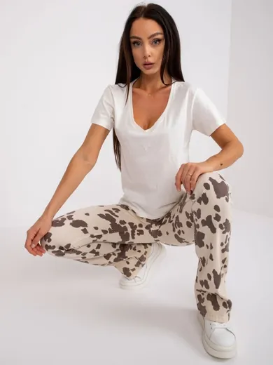 T-shirt damski, ecru, Mayflies