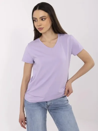 T-shirt damski, fioletowy, Basic Feel Good