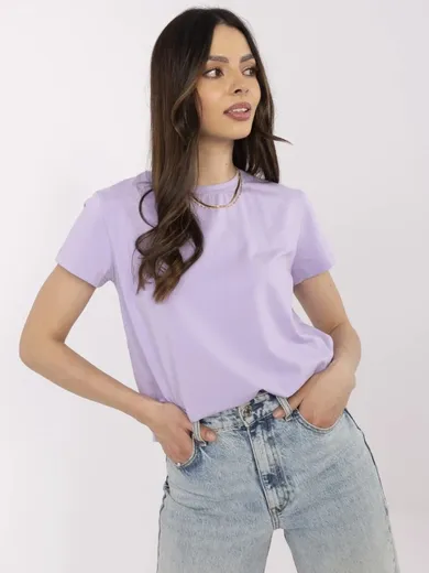 T-shirt damski, fioletowy, Basic Feel Good
