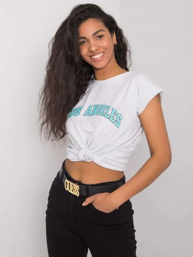 T-shirt damski, jasnoszary, Rue Paris