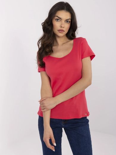 T-shirt damski, koralowy, Relevance