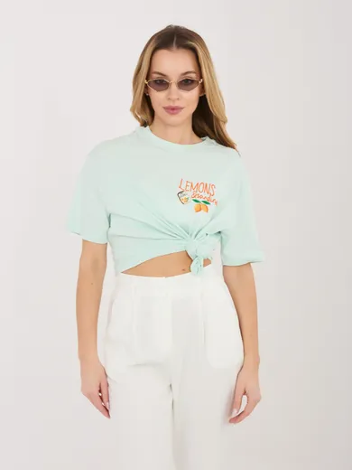 T-shirt damski, miętowy, Sublevel