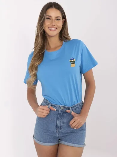 T-shirt damski, niebieski, Calimera