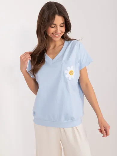 T-shirt damski, niebieski, Rue Paris