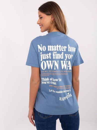 T-shirt damski, niebieski, Sublevel