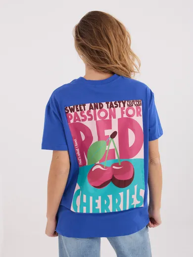 T-shirt damski, niebieski, Sublevel