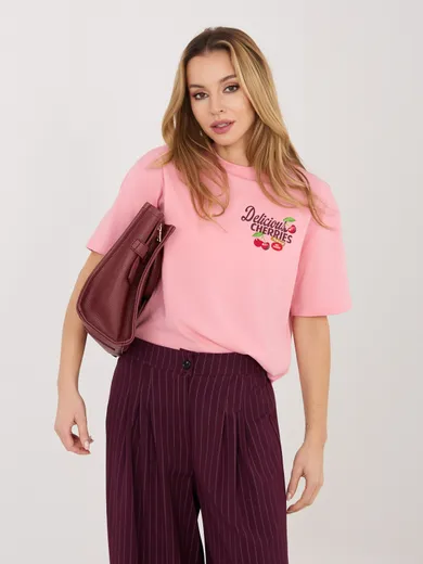 T-shirt damski, różowy, Sublevel