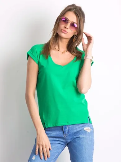 T-shirt damski, zielony, Basic Feel Good