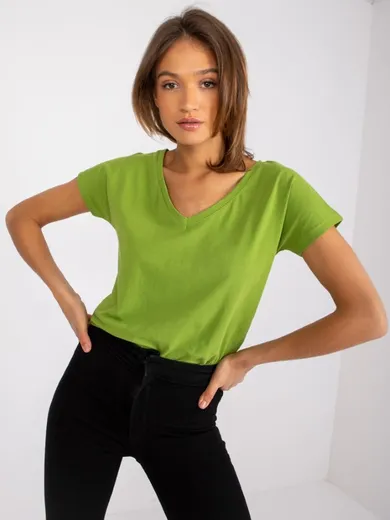 T-shirt damski, zielony, Basic Feel Good