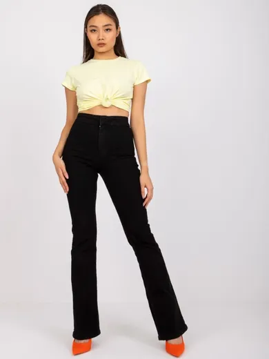 T-shirt damski, żółty, Basic Feel Good