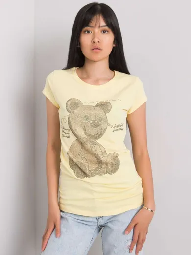 T-shirt damski, żółty, Ex Moda