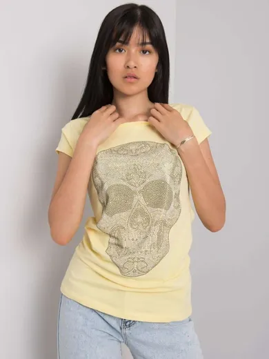 T-shirt damski, żółty, Ex Moda