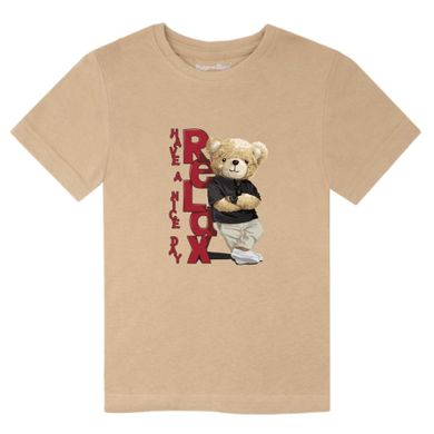 T-shirt dziecięcy, beżowy, Tup Tup