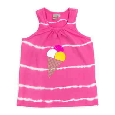 T-shirt dziewczęcy bez rękawów, różowy, Kanz