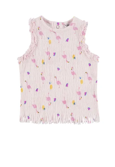 T-shirt dziewczęcy bez rękawów, różowy, Tom Tailor