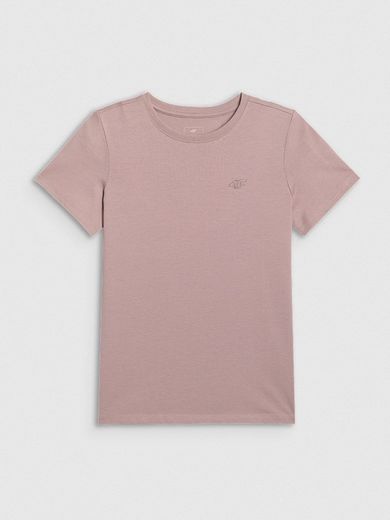 T-shirt dziewczęcy, beżowy, 4F