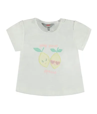 T-shirt dziewczęcy, biały, Kanz