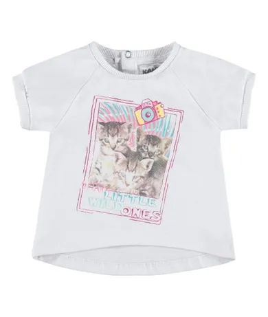 T-shirt dziewczęcy, biały, Kanz