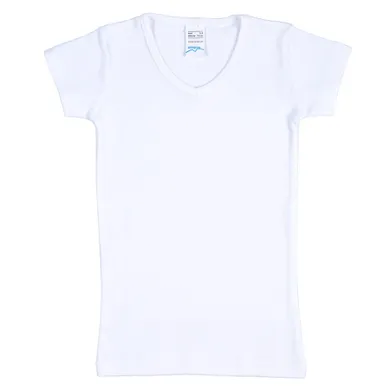 T-shirt dziewczęcy, biały, Olimpias