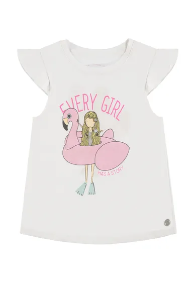 T-shirt dziewczęcy, biały, Tom Tailor